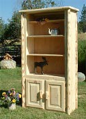 Rustic Log Bookcase