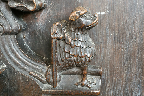 Carved wooden pew ends, St George, Stowlangtoft, Suffolk