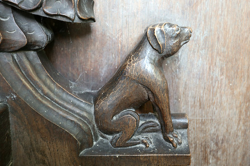 Carved wooden pew ends, St George, Stowlangtoft, Suffolk