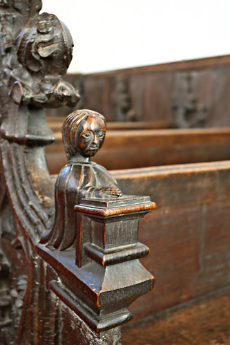 Carved wooden pew ends, St George, Stowlangtoft, Suffolk