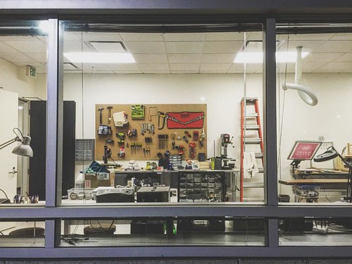 Hacked janitor storage. #creativityfound #makerspace #hack #yahoo #latergram #workshop #