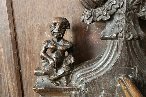 Carved wooden pew ends, St George, Stowlangtoft, Suffolk