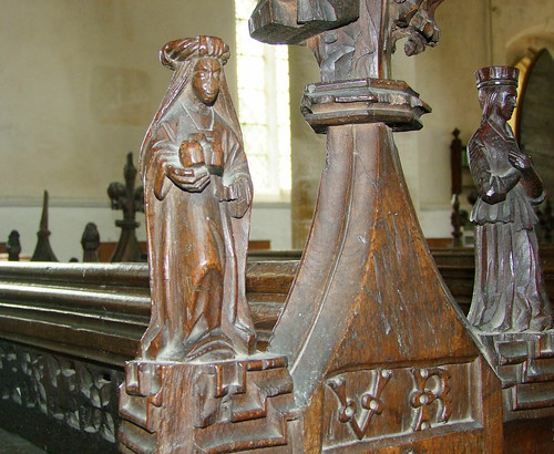 St Mary Magdalene and a female queen (inscribed VR)