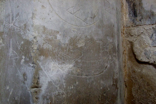 graffito of a sailing ship