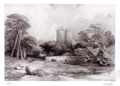 Borthwick Castle, Edinburgh - engraving (2)