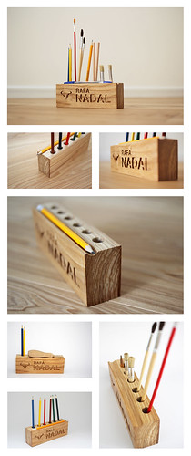 Wooden desk organizer, pencil holder - Overview