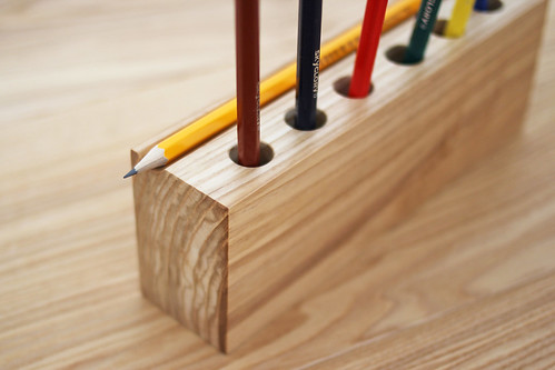 Wooden desk organizer, pencil holder #2