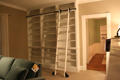 Custom Bookcases with Ladder