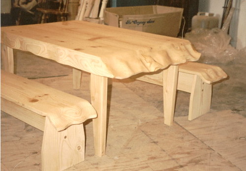 Carved Kindergarden Table and Bench