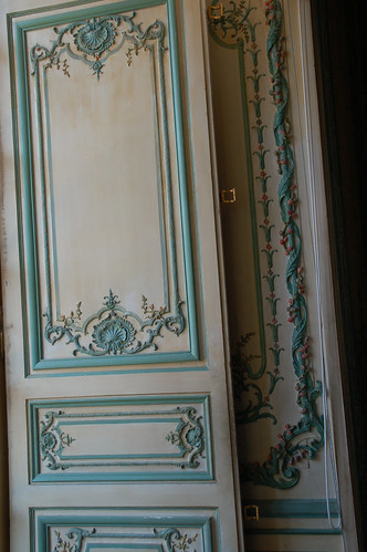 Turquoise and cream-colored