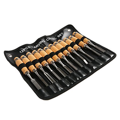 Professional Wood Carving Chisel Set - 12 Piece Sharp Woodworking Tools w/ Carrying Case - Great for Beginners by Tuma Crafts - DiZiWoods Store