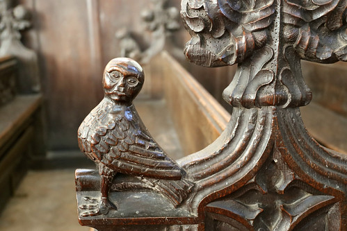 Carved wooden pew ends, St George, Stowlangtoft, Suffolk