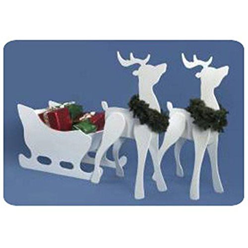 Woodworking Project Paper Plan to Build Proud Reindeer and Sleigh Combo - DiZiWoods Store