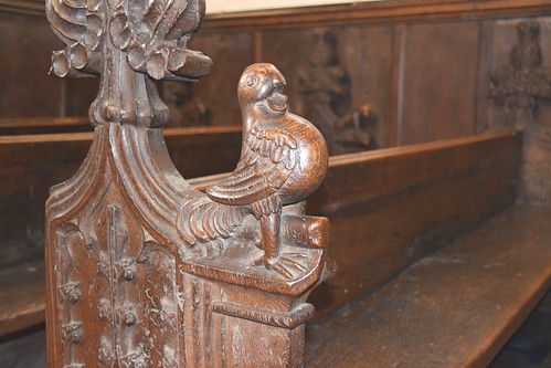 bench end: cock (15th Century)