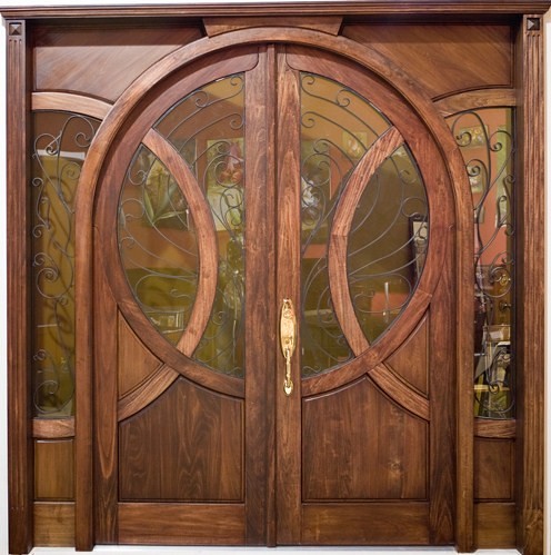 Old World Solid Wood Arch Entry with Raised Panel on both side(KEANA)