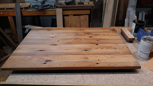 Reclaimed Pine Top Table With Reclaimed Cast Iron Sink Base: May 2018