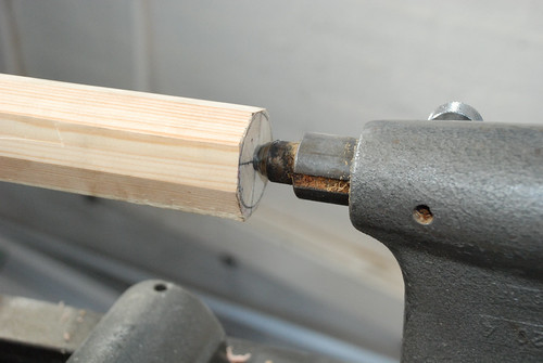 Tailstock detail * The Woodwork Lathe * Preparing a wooden blank for turning between centres * Craft & Design / Product Design