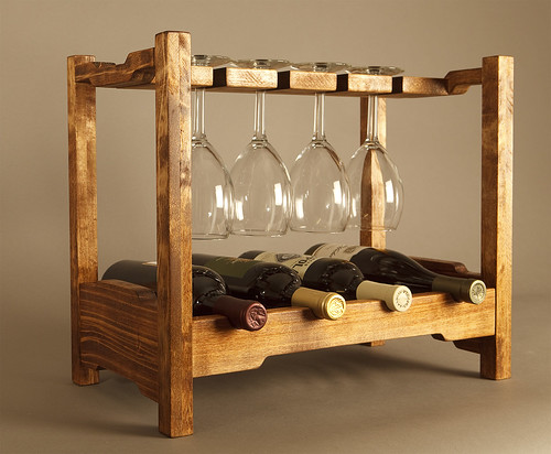 Wine Bottle and Glass Rack