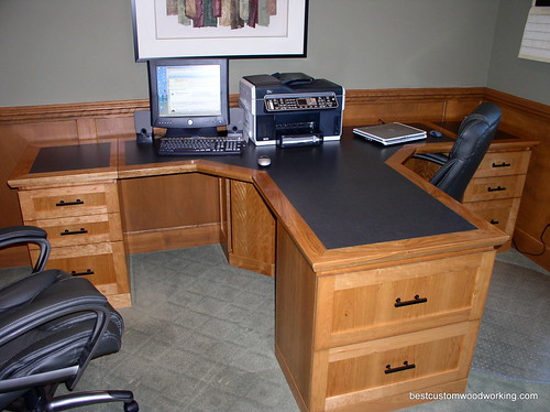 Custom Cherry Partner Desk (Two Person).