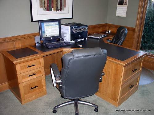 Custom Cherry Partner Desk (Two Person).