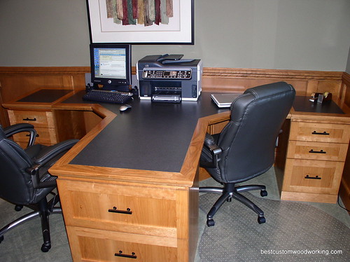 Custom Cherry Partner Desk (Two Person).