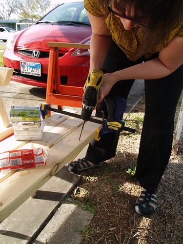 Linda helped screw in the seat slats