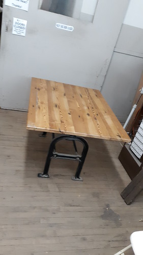 Reclaimed Pine Top Table With Reclaimed Cast Iron Sink Base: May 2018