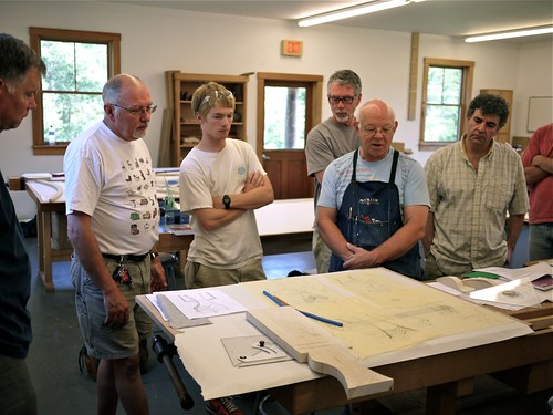 Michael Fortune and class discuss a chair design