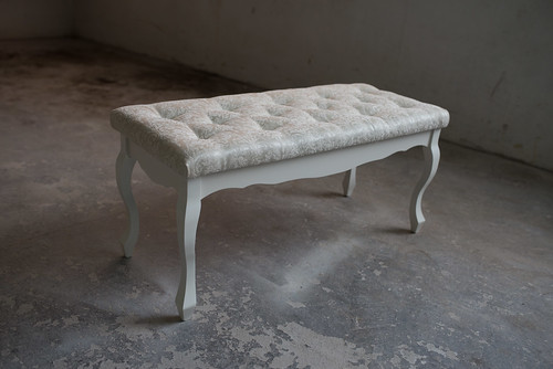 Glamour white stool in home workshop.