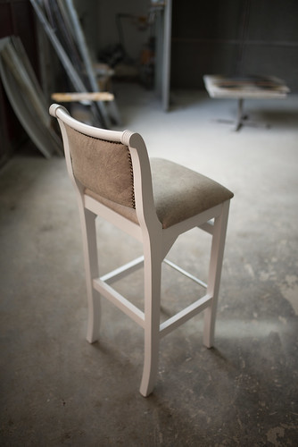 Beautiful homemade chair in workshop.