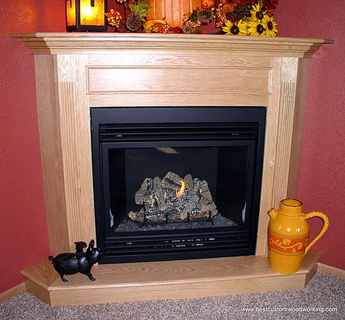 Custom Oak Fireplace.