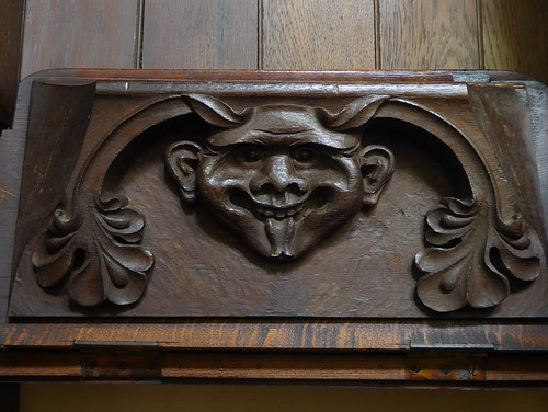 Demonic Head, Misericord, Ufford