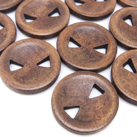 2-Holes Openwork Wooden Buttons 23 x 23 mm - A00086