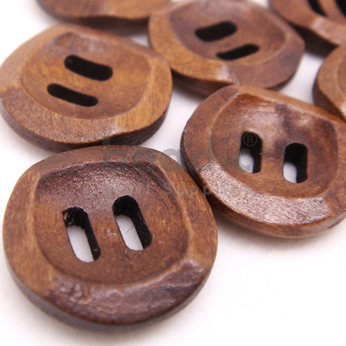 2-Holes Openwork Round Wooden Buttons 18 x 18 mm - A00095