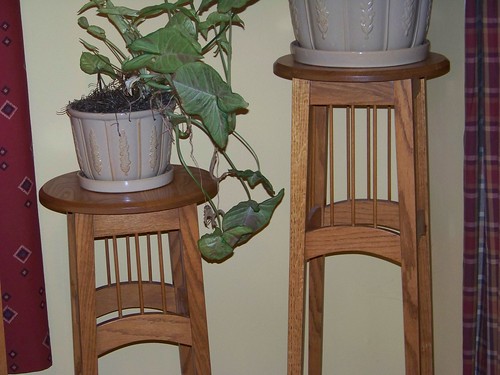 Solid Oak Plant Stands