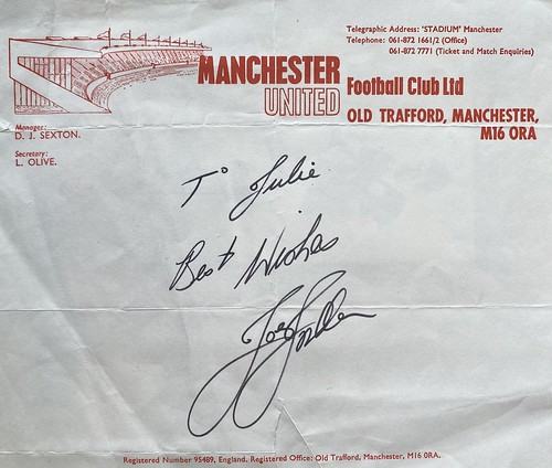 Manchester United - Signed official MU paper - Joe Jordan