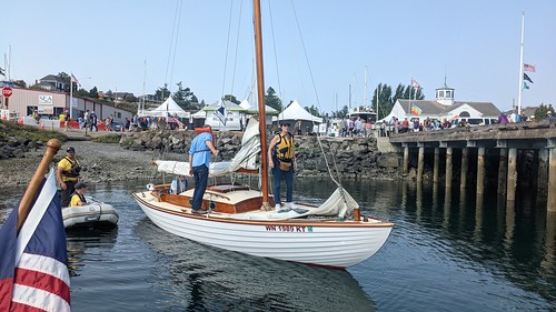 Port Townsend WA - Point Hudson - 2022 Wooden Boat Festival - Linear Dock - SV CHLOE departing