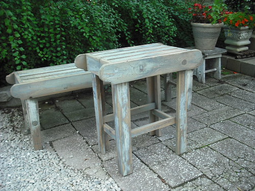 Rustic Painted Benches 01