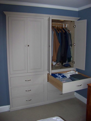 kmd custom woodworking(inset closet armoire)