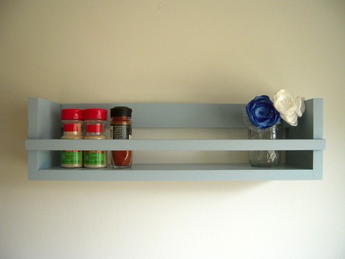 Space saver spice rack organizer shelf in sky blue