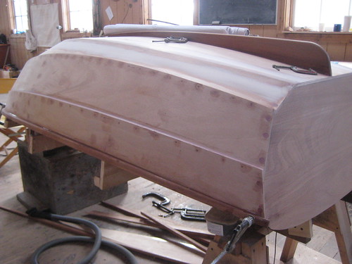 The Nutshell Pram hull is faired using epoxy filler - - IMG_3430