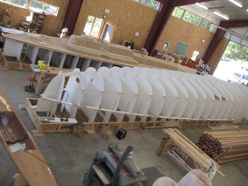 Port Hadlock WA - Boat School - Sliver - molds set up for hull and deck construction