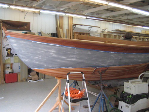 Herreshoff Buzzards Bay-14 being faired