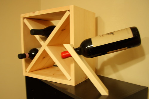 Wine Storage Crate, Wood Cube Rack Design