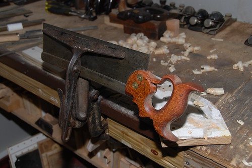 Groves backsaw in vise