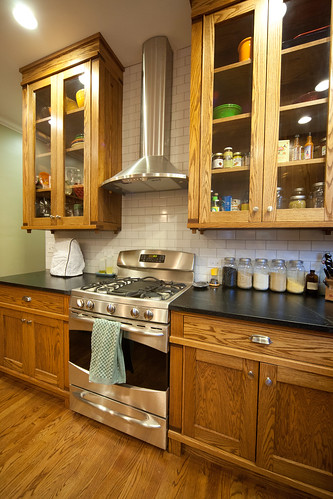 Stove and cabinets