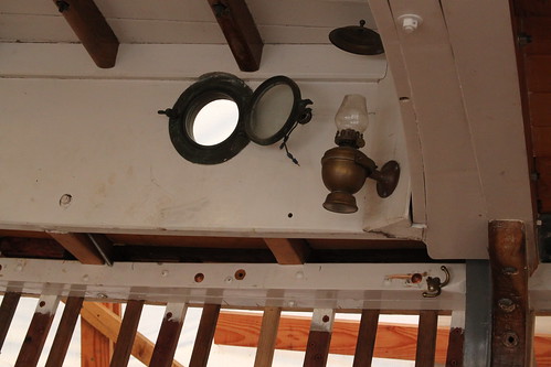 Port Hadlock WA - Boat School - FELICITY ANN - interior with portlight and oil lamp