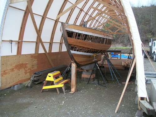 Port Hadlock WA - Boat School - FELICITY ANN in her bow shelter