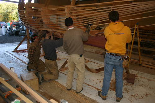 Port Hadlock WA – Boat School – Traditional Large Craft – Crosby catboat – lining out