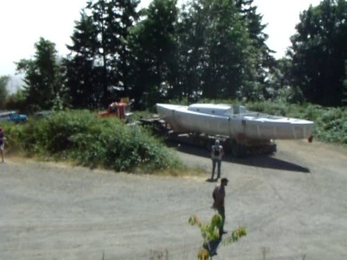 Port Hadlock WA - Northwest School of Wooden Boatbuilding - SLIVER departing for Seattle after completion at the School